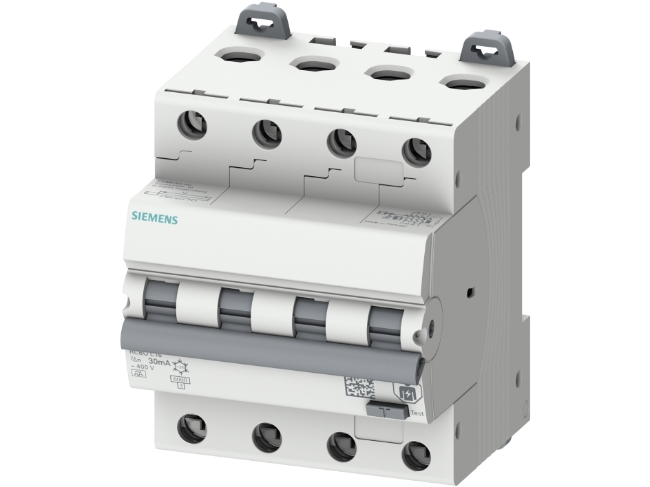 Siemens 5SU16467FP16 fejlstrømsafbryder/ledningsafbryder, 6 A, IP20