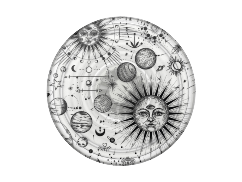 Popsockets Plantcore Grip Cosmic Sun, Griffigkeit, Schwarz, Grau, Durchscheinend, Universal, 1 Stück(E), 38,8 Mm, 38,8 Mm