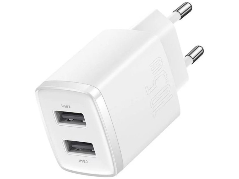 Baseus Compact, Indendørs, Vekselstrøm, 5 V, Hvid