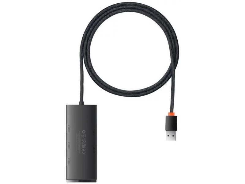 Baseus Lite Series Hub-Adapter Usb-A Do 4Xusb-A 3.0 5Gb/S Czarny (Wkqx030101)