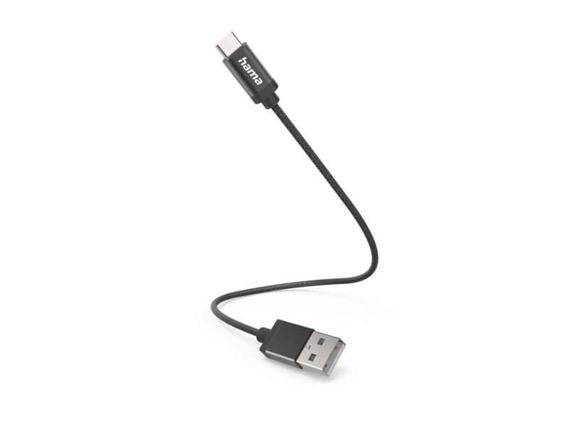 Hama 00201600, 0,2 M, Usb A, Usb C, Usb 2.0, 0,48 Gbit/S, Schwarz