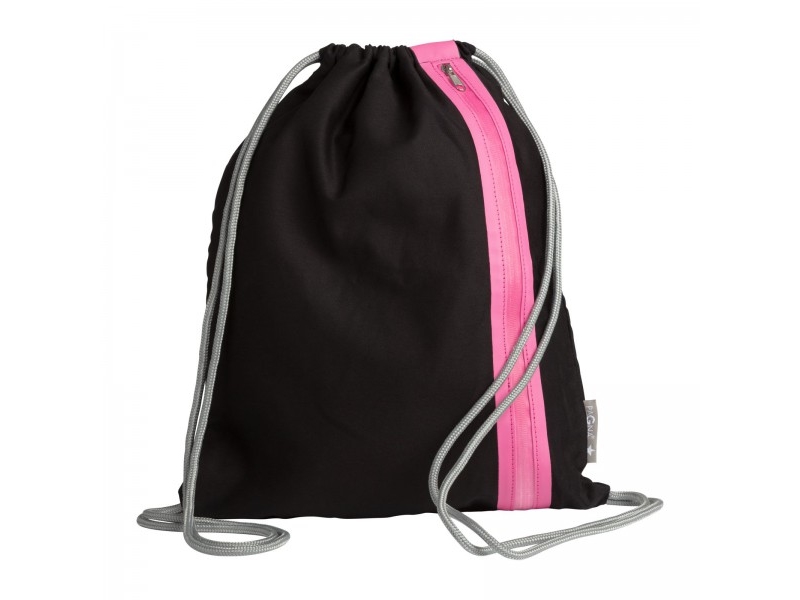 Pagna Turnbeutel Go!, Schwarz, Pink, Baumwolle, Polyester, Monochromatisch, 6 L, 450 Mm, 10 Mm