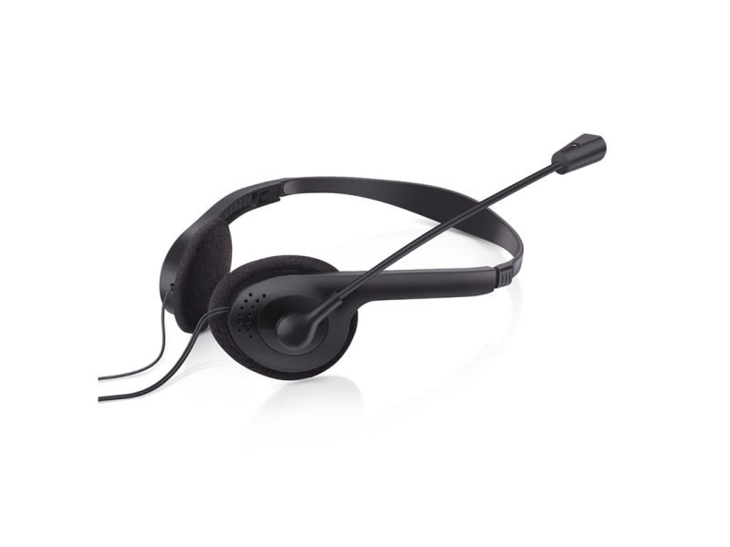 Omega Fis1020, Hovedtelefoner, Headset, Kontor/Callcenter, Sort, Binaural, 1,5 M