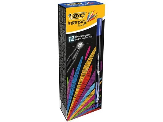Bic Fineliner Intensity, Fein, 1 Farben, Blau, 0,4 Mm, Schwarz, Blau, 12 Stück(E)