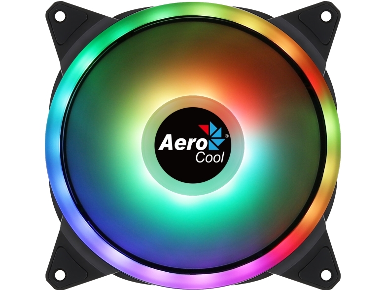 Aerocool Duo 14, Ventilator, 14 cm, 1000 rpm, 23,2 dB, 49,5 kubikfod/min., Sort