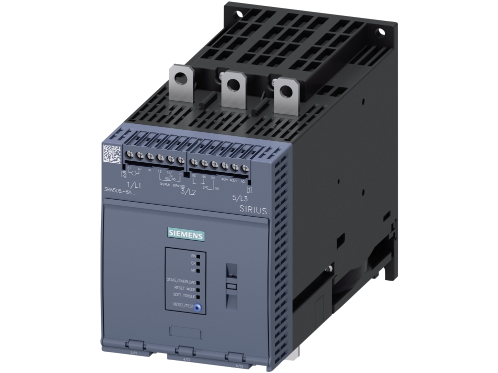 Siemens 3Rw5056-6Ab04 3Rw50566ab04 Blødstarter Motoreffekt Ved 400 V 90 Kw Motoreffekt Ved 230 V 45 Kw 200 V, 480 V Nominel Strøm 171 A, Ip00, 5,87 K
