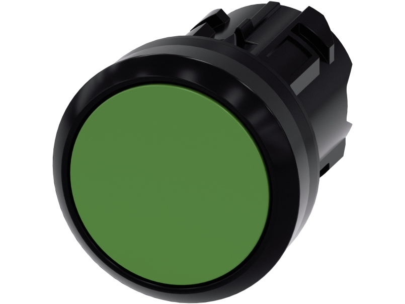 Siemens Drucktaster, Gruen, 14 G, 40 Mm, 30 Mm, 30 Mm
