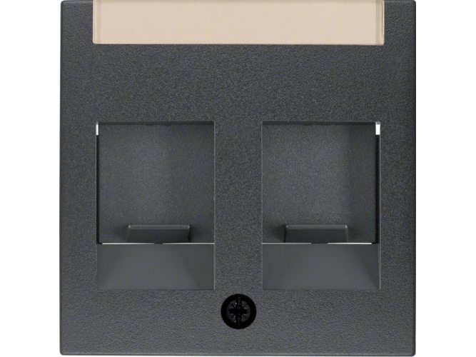 Berker Z.-Stk. Mit Staubschutzschiebern Und Beschriftungsf. S.1/B.3/B.7 Anthrazit, Matt, Anthrazit, Thermoplast, Konventionell, Berker, Matte, S.1/B.