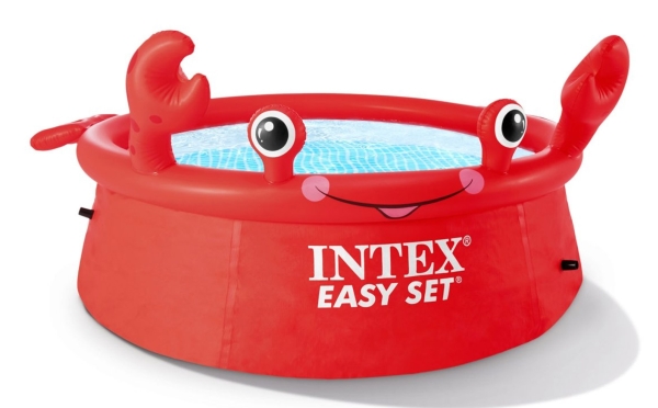 Intex Happy Crab Easy Set Pool, 880 L, Puhallettava uima-allas, Punainen, 3,75 kg