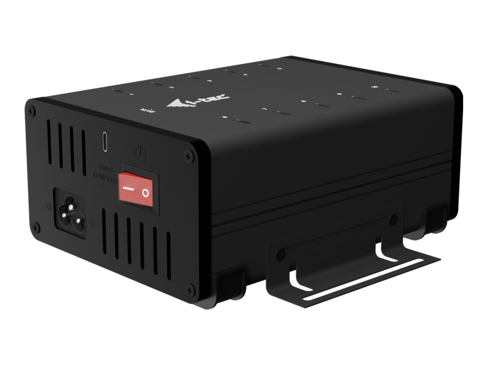 i-Tec - Hub - 15 W per port, opladning + data, metal, USB-C/USB-A - 2 x USB-C 3.2 Gen 1 + 8 x USB-C 2.0 - desktop