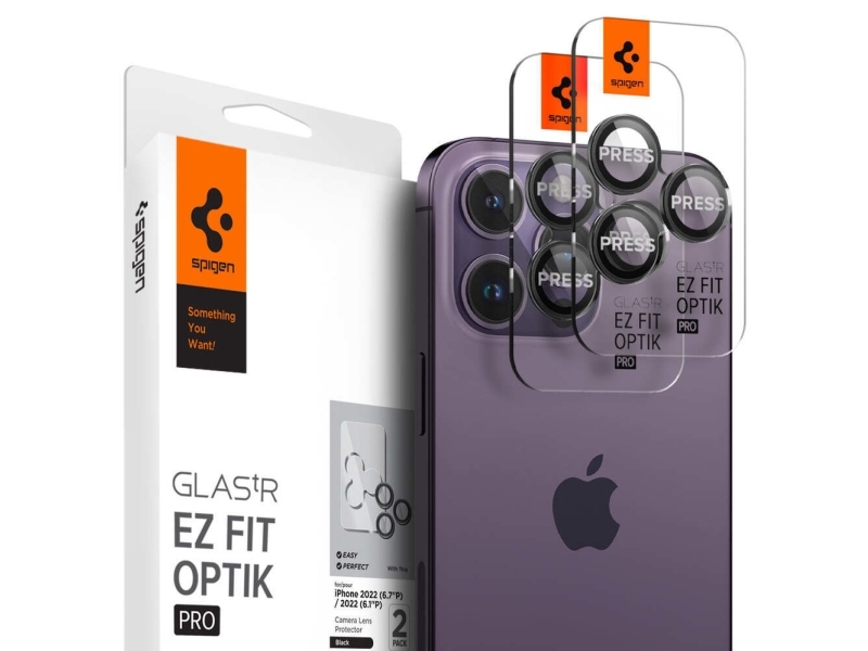 Spigen Agl05205, Linsebeskytter, Transparent, Hærdet Glas, Apple, Iphone 14 Pro (6.1-Inch) 2022 Iphone 14 Pro Max (6.7-Inch) 2022, Kasse