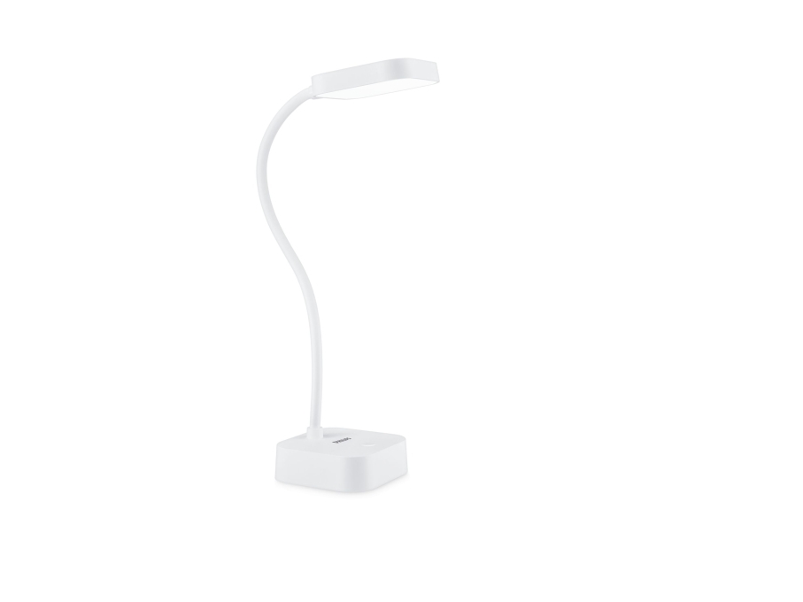 Philips Funktionel Rock Skrivebordslampe, Hvid, Plast, Soveværelse, Stue, Kontor, Midlertidig, Ip20, Iii