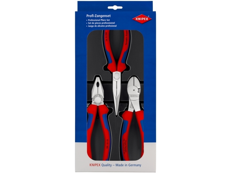 Knipex 00 20 11 V01, Tangsæt, Plast, Stål, Plast, Blå, Rød, 180 mm, 20 cm