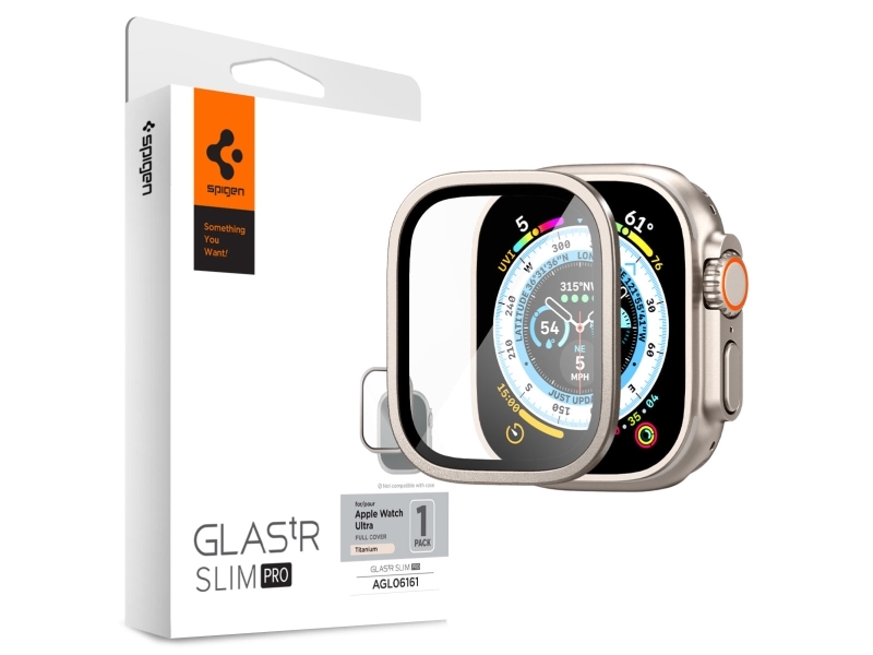 Spigen Agl06161, Skærmbeskytter, Smartwatch, Titanium, Apple, Watch Ultra (49Mm), Metal, Hærdet Glas