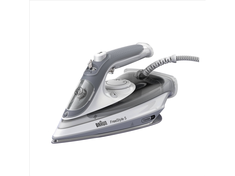 Braun Texstyle 5 Si5078gy, Dampstrygejern, Eloxalplus Soleplate, 2 M, 210 G/Min, Grå, Hvid, 50 G/Min