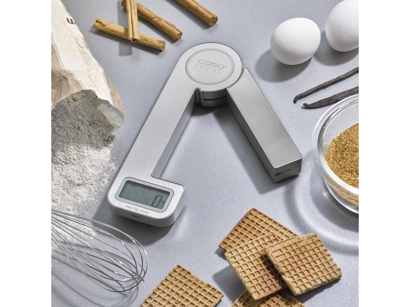Caso Kitchenecostyle, Elektronische Küchenwaage, 5 Kg, 1 G, Edelstahl, Edelstahl, Arbeitsplatte