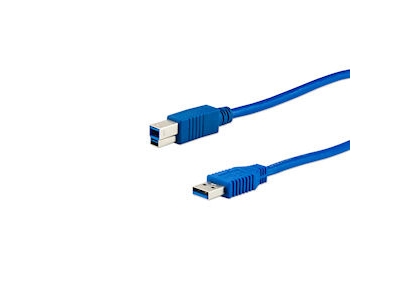 E+P Cc 302/2, 2,5 M, Usb A, Usb B, Usb 3.2 Gen 1 (3.1 Gen 1), Stecker/Stecker, Blau