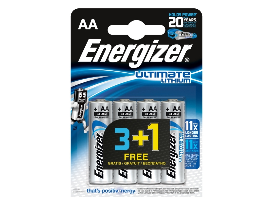 Energizer Enlithiumaa4so, Einwegbatterie, Aa, Lithium, 1,5 V, 4 Stück(E), 1150 Mah