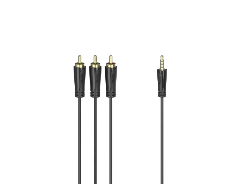 Hama 00205154, 3.5Mm, Hanstik, 3 X Rca, Hanstik, 1,5 M, Sort