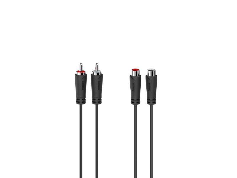 Hama 00205259, 2 X Rca, Stecker, 2 X Rca, Buchse, 1,5 M, Schwarz