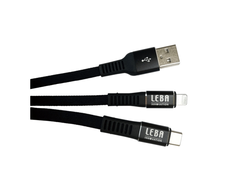 Leba Innovation Ncable-Le-Uc-8P-0.5M, 0,5 M, Lightning, Usb C, Hanstik, Hanstik, Sort