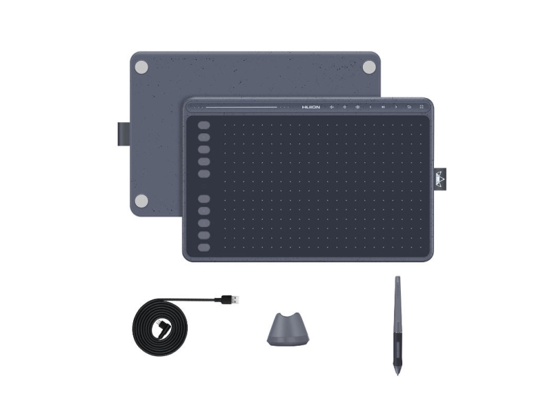 HUION HS611, Ledningsført, 5080 lpi, 258,4 x 161,5 mm, USB, 1 cm, Sort