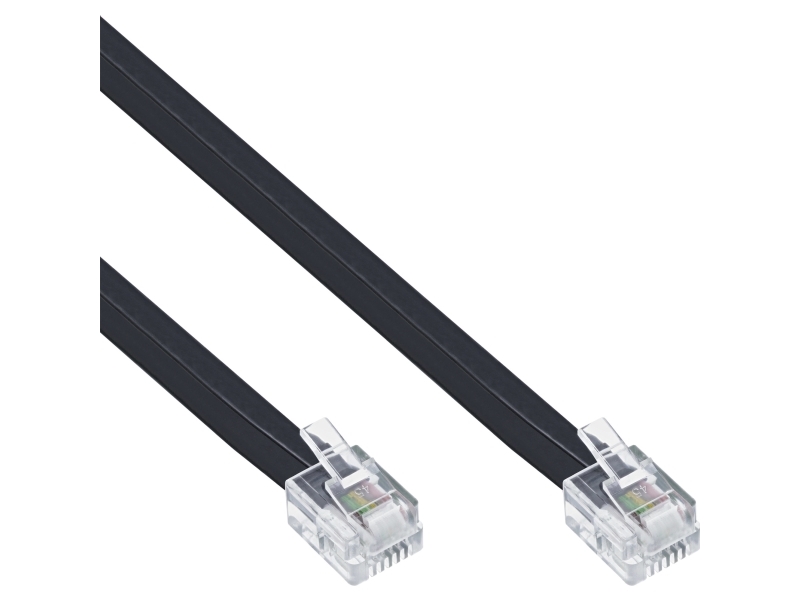 Inline 18844L, 3 M, Rj11, Rj11, Sort, Hanstik, Hanstik
