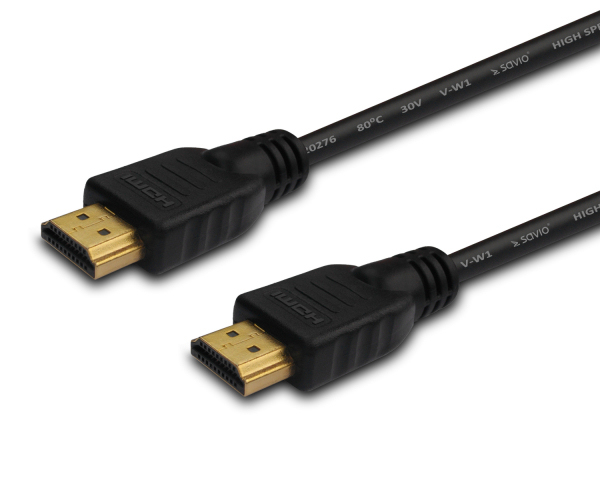 Savio Cl-05 - Hdmi-Kabel Med Ethernet - Hdmi Han Til Hdmi Han - 2 M - Afskærmet - Sort