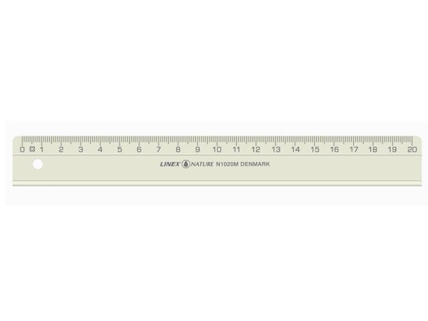 Linex N1020, Schreibtisch-Lineal, Maisstärke, Weiß, Cm, Mm, 20 Cm, 25 Mm