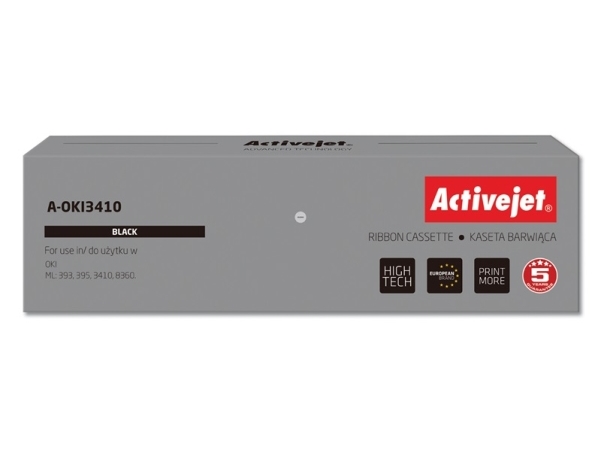 Activejet A-Oki3410 Farbband (Ersatz Für Oki 9002308 Höchste 10.000.000 Seiten Schwarz), Oki Ml: 393, 395, 3410, 8360., Schwarz, Punktmatrix, 1000000