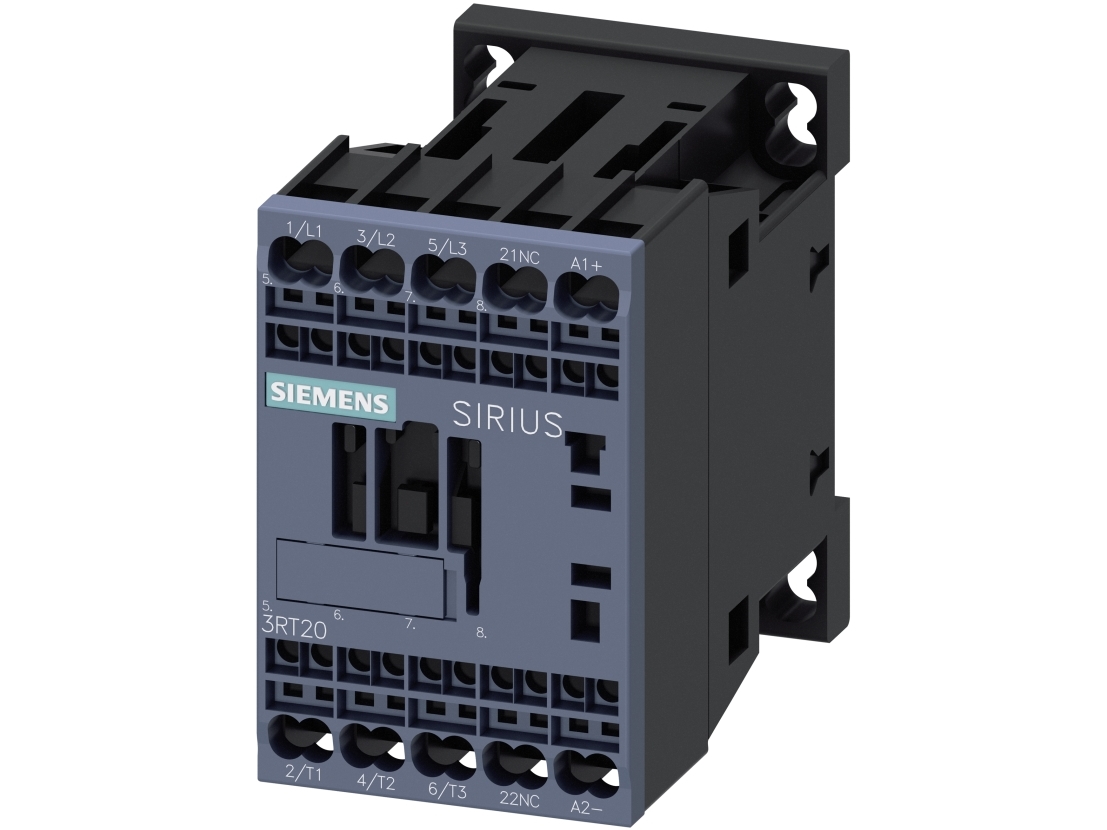 SIEMENS-kontaktori 5,5kW, 400V AC, 12A AC33-napainen, 1NC, ohjausjännite 24V DC, koko S00 jousiliitin