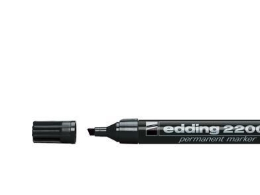Permanent marker edding 2200, kantet, sort