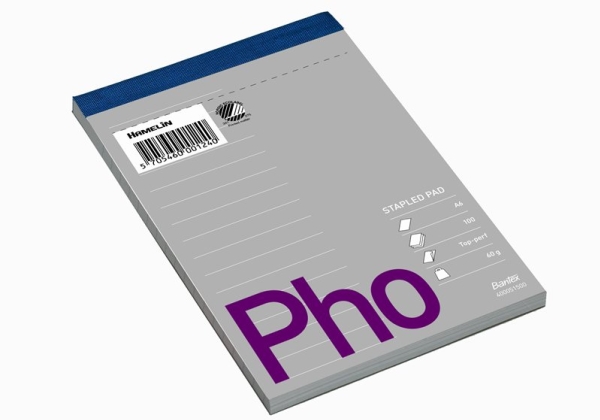 Bantex Phonepad, Abbildung, Grau, Violett, A6, 70 Blätter, Halbglänzend, Liniertes Papier