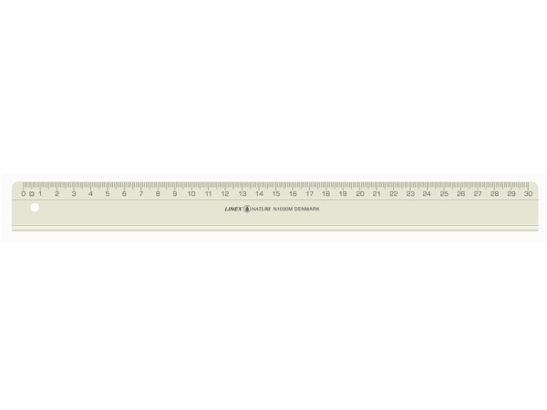 Linex N1030, Schreibtisch-Lineal, Maisstärke, Weiß, 30 Cm, 29 Mm, 2,5 Mm
