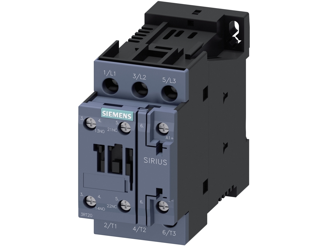 SIEMENS-kontaktori 11kW, 400V AC, 25A AC33-napainen, 1NO+1NC, ohjausjännite 24V DC, koko S0