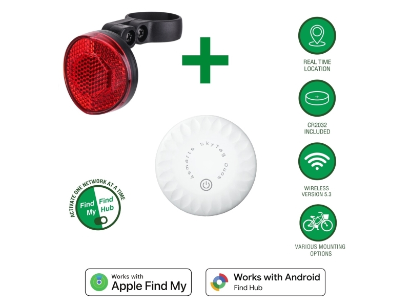 4smarts SkyTag Duos, Cykel, Finder, Rød, Sort, Hvid, 2400 - 2483 MHz, 0,05 km, 50 m