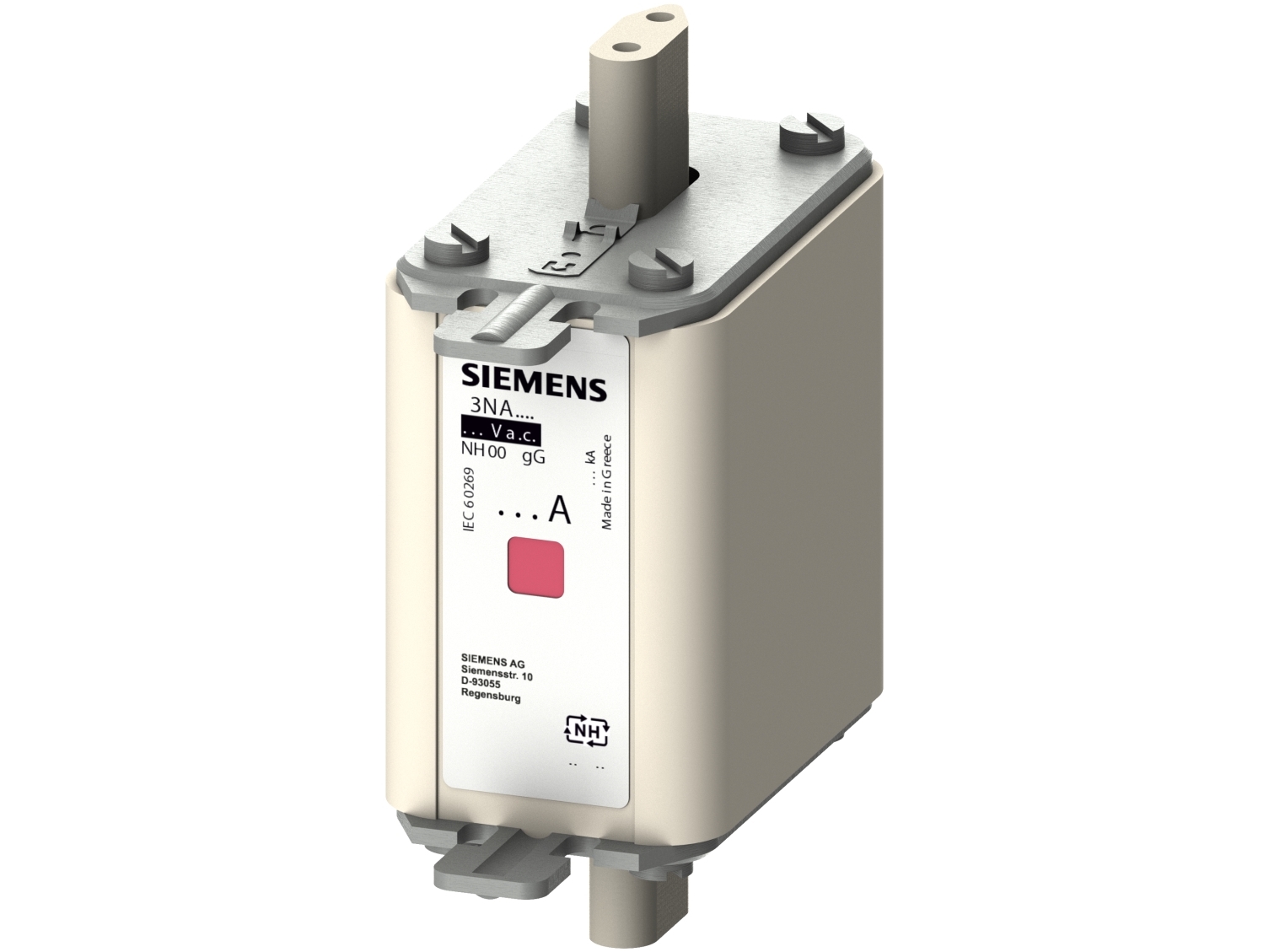 Siemens 3NA78246 sikringsindsats, sikringsstørrelse = 0, 80 A, 690 V, 3 stk., 83 mm, 95 mm, 67 mm, 198 g