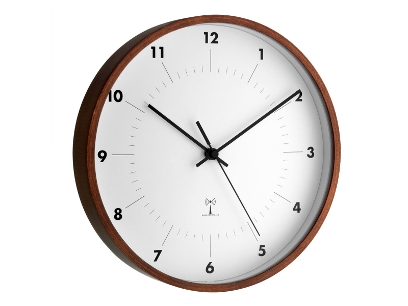 Tfa-Dostmann 98.1097, Væg, Quartz Clock, Rund, Brun, Hvid, Træ, Glas