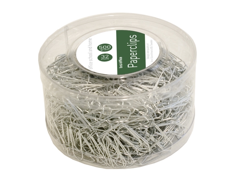 Papirclips, 32 mm, 500 g, pakke a 950 stk