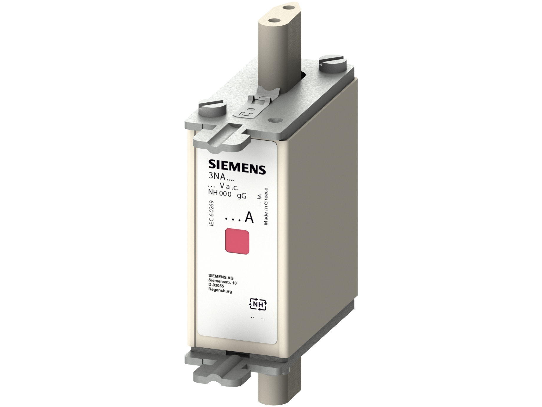 Siemens 3NA78016 sikringsindsats, sikringsstørrelse = 0,6 A, 690 V, 3 stk., 65 mm, 84 mm, 62 mm, 128 g