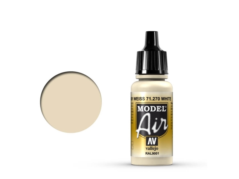 Vallejo 71.270, Hvid, Akrylmaling, Væske, 17 ml, 1 stk |