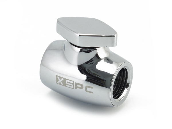 Xspc Ball Valve, Messing, Chrom, 1/4"