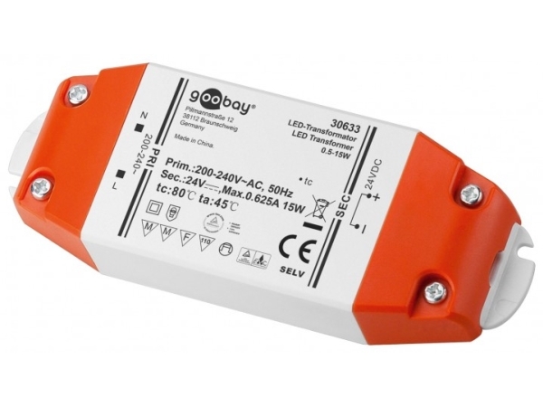 Goobay 30633, Orange, Hvid, IP20, -20 - 45 °C, VDE, 15 W, 200 - 240 V