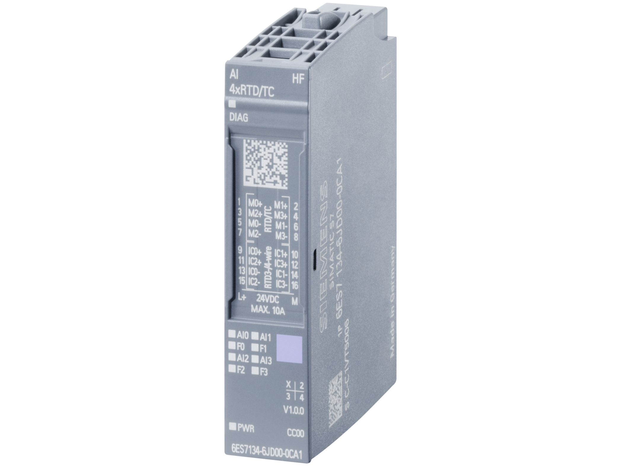Siemens 6ES7134-6JD00-0CA1, Analog, Systemkraft, IP20, Flerfarvet, 73 mm, 39 g