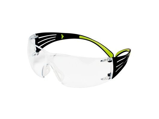 3M Sf4000cc1, Sicherheitsbrille, Montagearbeit, Bau-/Renovierungsarbeiten, Staub-Arbeit, Schleifarbeiten, Turning/Routing Work, Schwarz, Grün, Transp