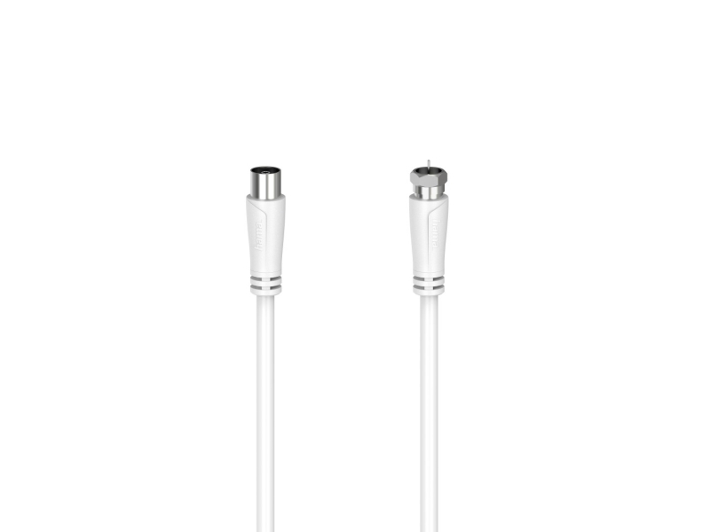Hama 00205062, 3 M, F, Koaksial, Hvid