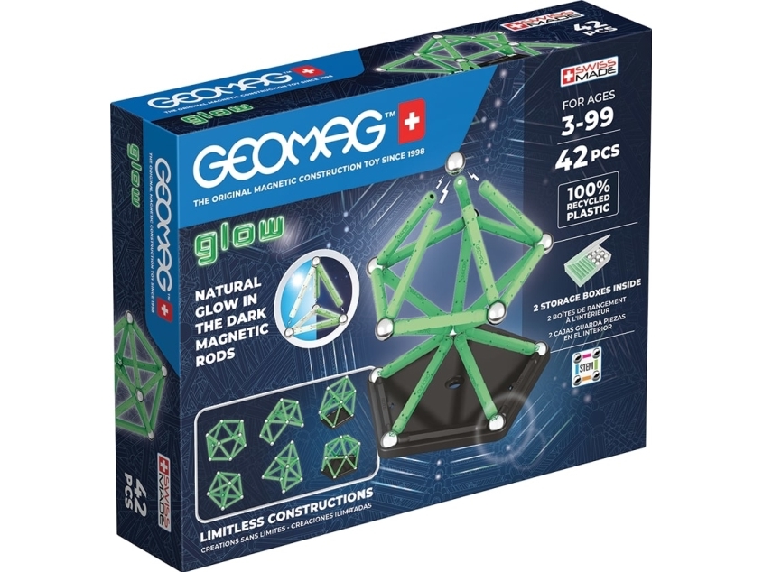 Geomag Glow Recycled, Neodyymimagneettilelu, 3 vuosi/vuosia, Monivärinen