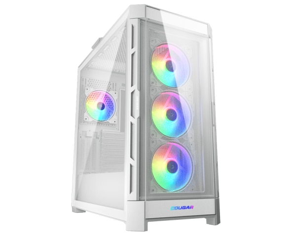 Cougar Gehäuse Midi-Tower Duoface Pro Argb, Weiß, Midi Tower, Pc, Weiß, Atx, Eatx, Micro Atx, Mini-Itx, Ssi Ceb, Metall, Nylon, Gehärtetes Glas, Mult