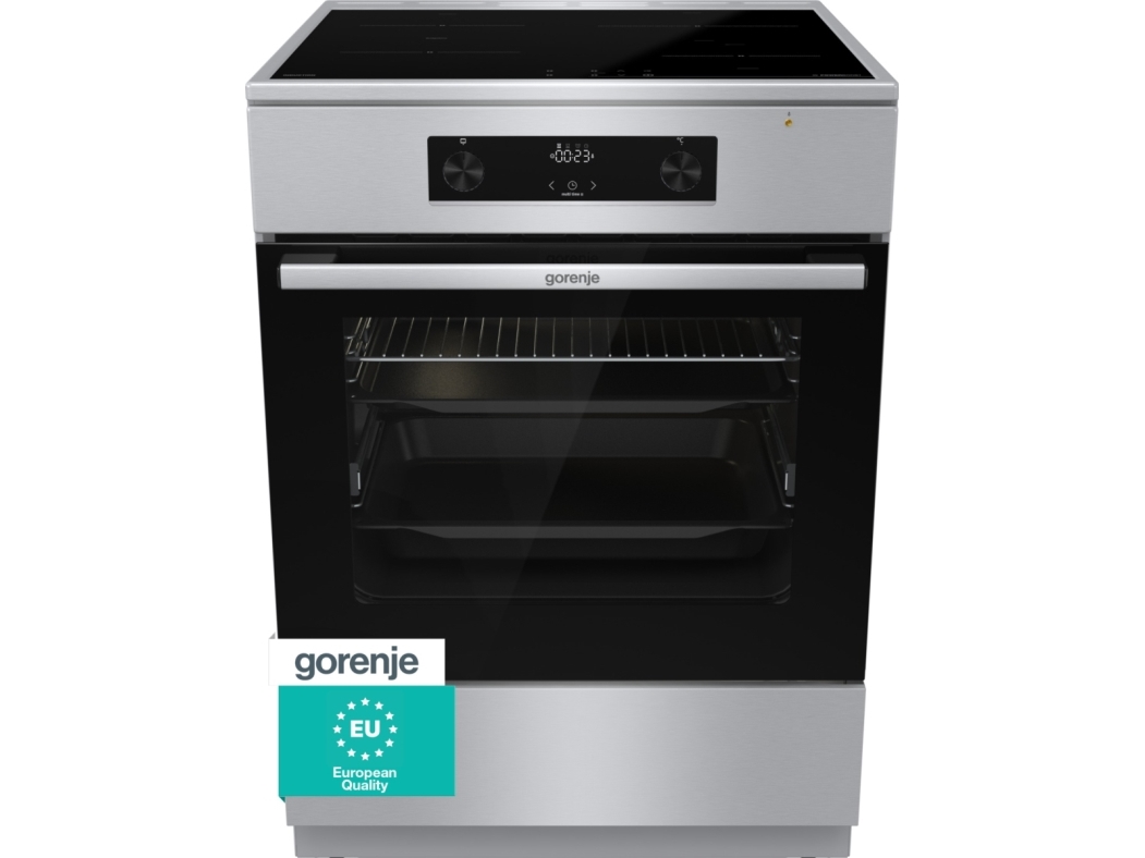 Gorenje GEIT6C60XPG, Vapaasti seisova liesi, Ruostumaton teräs, Kosketus, Ruostumaton teräs, Ruostumaton teräs, Yläosa edessä