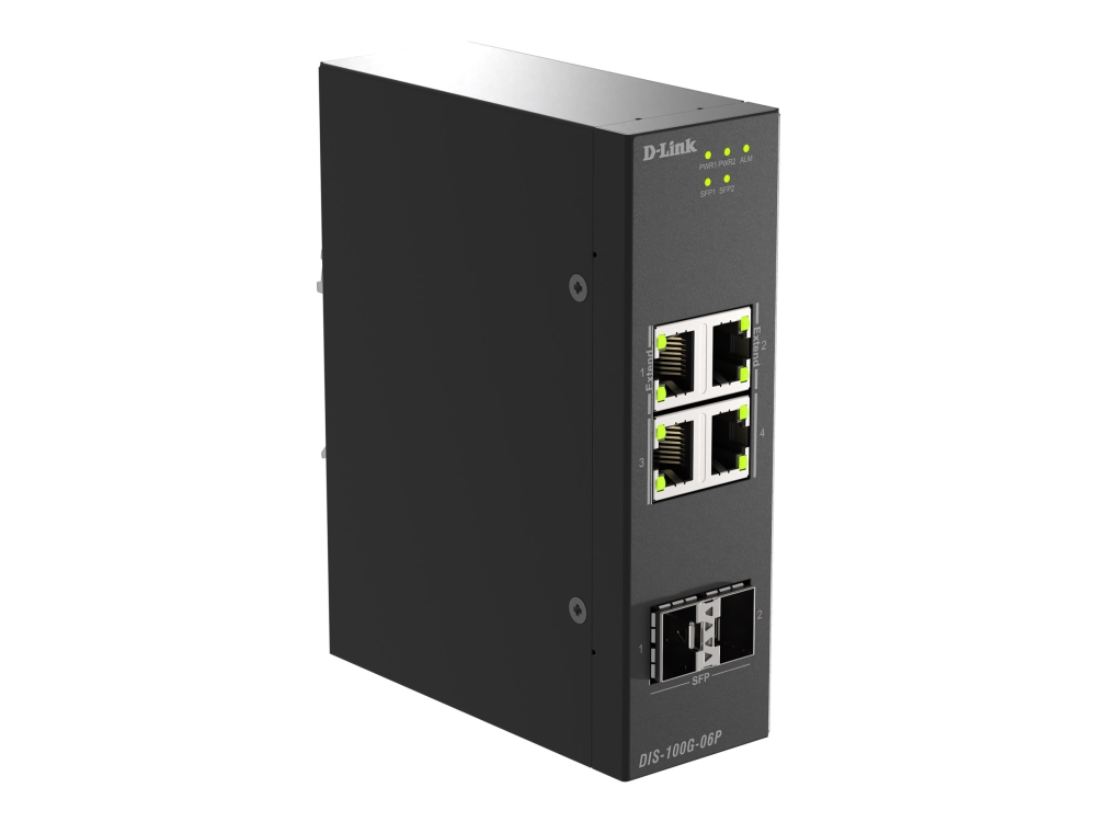 D-Link 6-Port Gigabit Industrial Unmanaged Switch With 2 X Sfp Ports